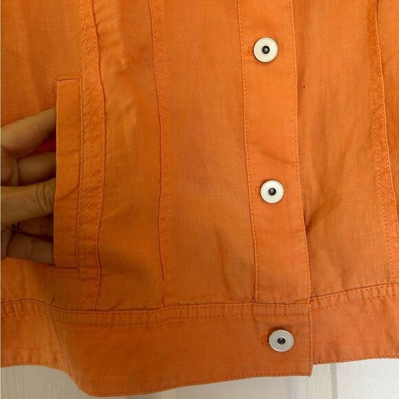 Chico’s Peach 100% Linen Lightweight Blazer Size XL Size 3 - Picture 8 of 11